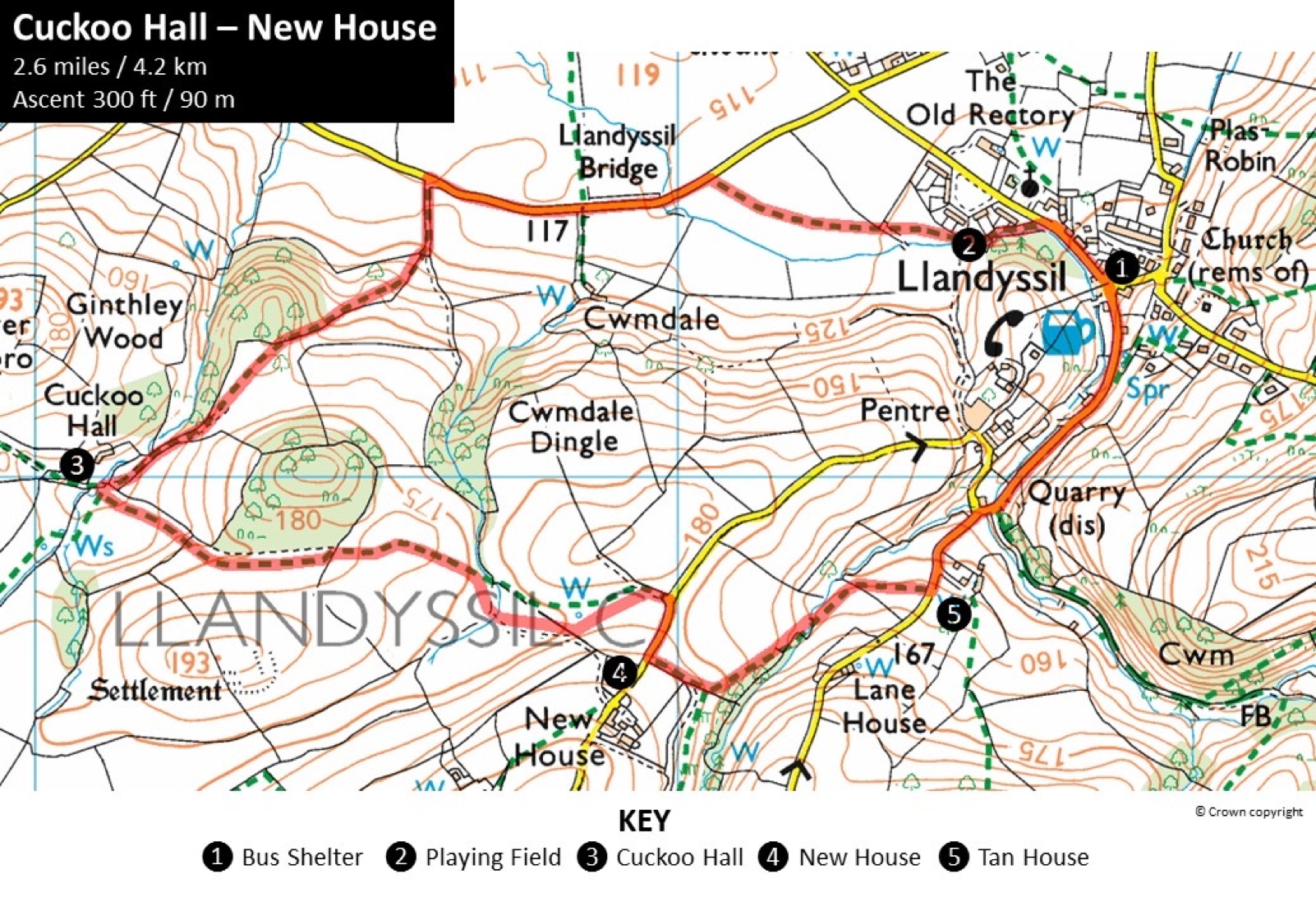 Map showing the Cuckoo Hall walk