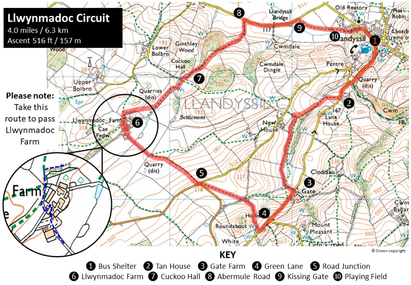 Map showing the Llwynmadoc Circuit